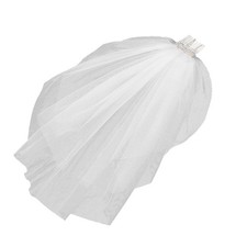 Wedding Veil: Two Tier Mesh Tulle Headpiece With Hair Comb - Flower Veil For