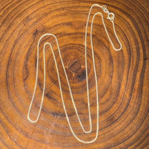 25 Inch Small Wired Chain Silver Necklace 925 Made In Italy