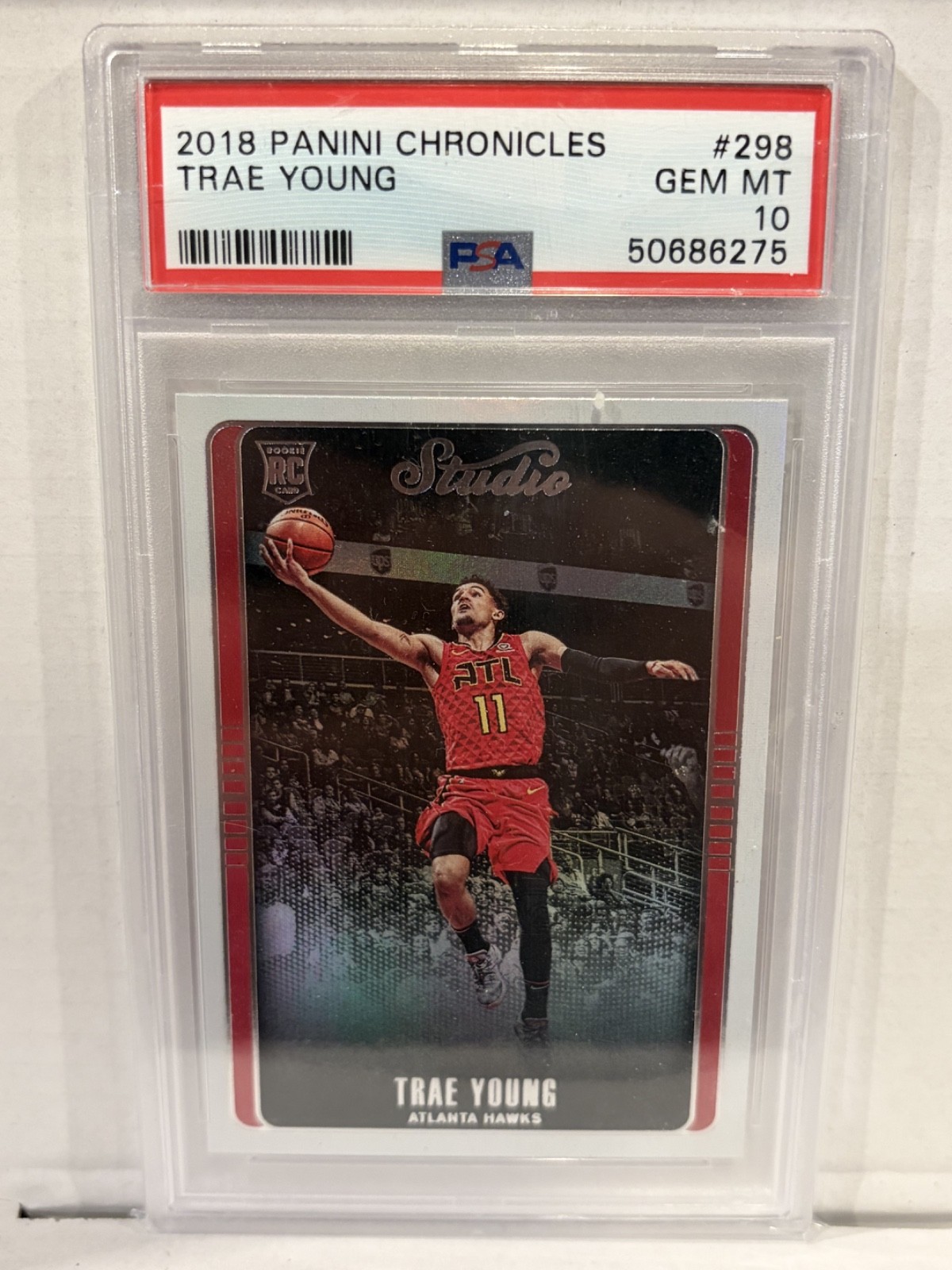 2018-19 Panini Chronicles Studio Trae Young #298 (RC) PSA 10 Basketball Card