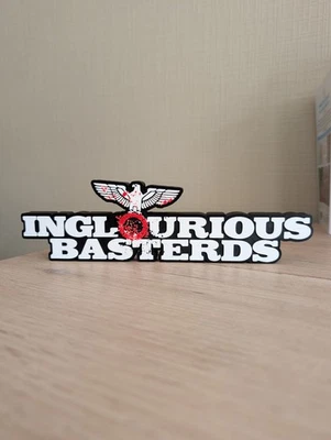 Plaque Logo Inglourious Basterds 3D Enseigne Étagère Déco Film Tarantino23cm - Photo 1/4