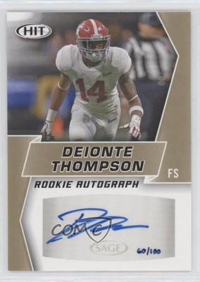 2019 Sage Hit Premier Draft Rookie Gold 60/100 Deionte Thompson #A42 Auto RC n1u