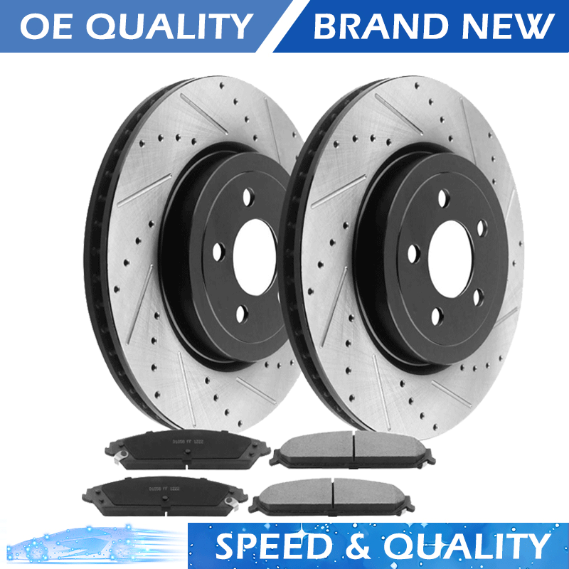 345mm Front Drilled Rotors Brake Pads for Dodge Charger Magnum Chrysler 300