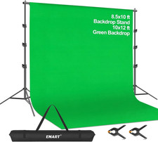 8.5 X 10Ft Green Screen Backdrop Kit with Tripod Stand, Photography Background S