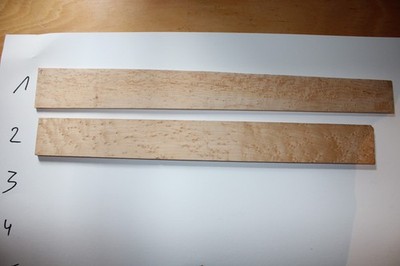 Vogelaugenahorn VAA  Birds eye Maple Griffbrett fretboard   520 x 60 x 5,35 & 8