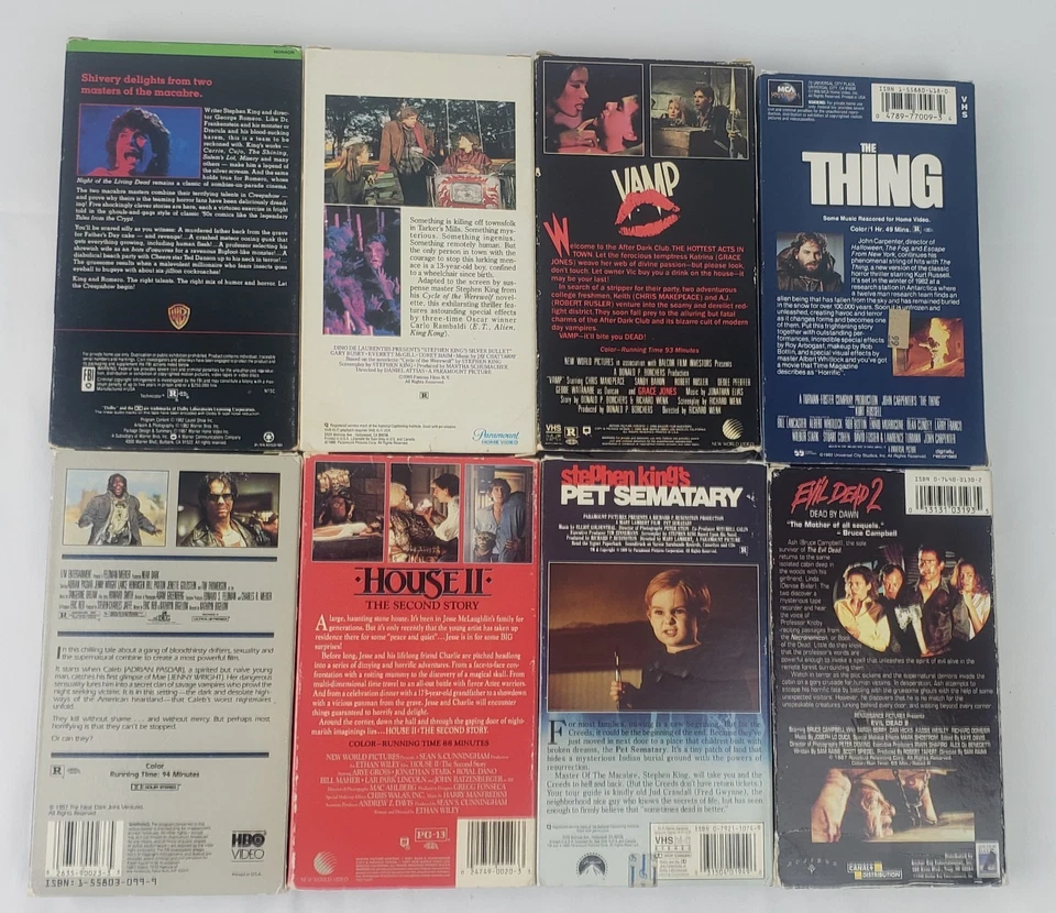 80s Horror 8-Tape VHS Lot Cult Evil Dead Near Dark Creepshow House Thing + More - Image 2 of 4