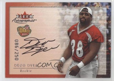 2000 Fleer Tradition Autographics Silver 86/250 Deon Dyer Rookie Auto RC 0c2