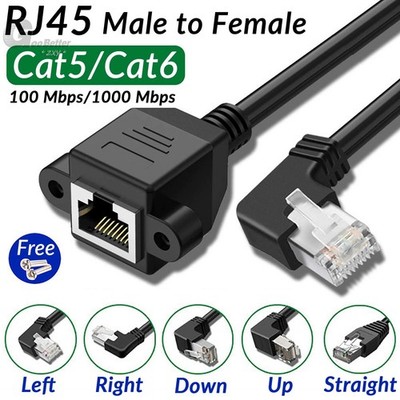 RJ45 Male to Female Ethernet Network Screw Panel Mount Extension Cable 0.3M - 5M