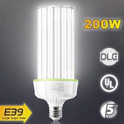 5000K Daylight, 200W LED Corn Light Bulb E39 Base Warehouse Shop High Bay Lamps