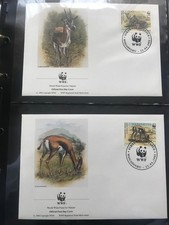 Somalia 1992 Satz WWF Sömmeringgazelle Spekegazelle illustrierte Ersttagsbriefe