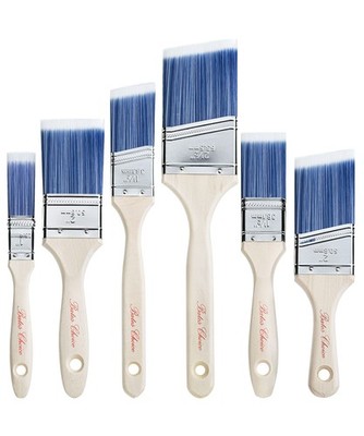 Bates- Paint Brushes, 6 6 Pack, 1 , 1.5 , 2 , 2.5 , Wood Handle Angle/Flat 