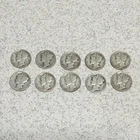 10x Mercury (Winged Liberty) Silver Dimes 10C .900 Business Strike 1935-46