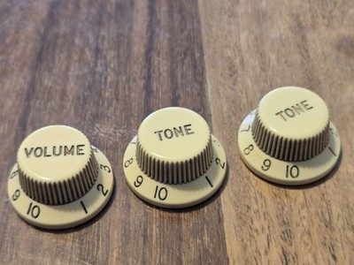 Hosco IVORY Stratocaster Style Control Knob Set (Master Relic)