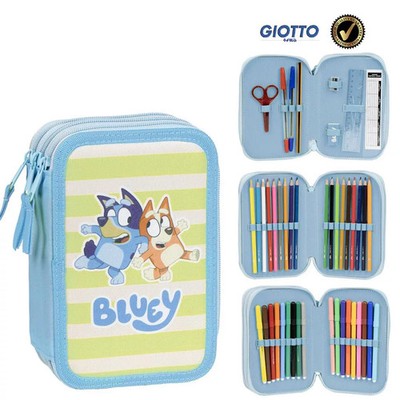 Bluey ''Bluey&Bingo'' Federmäppchen Mäppchen Federmappe Federtasche 43 tlg 3-fach