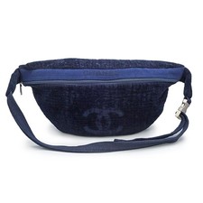 Chanel Coco Logo 100% Pile Navy 2WAY Shoulder Body Bag r0_0302