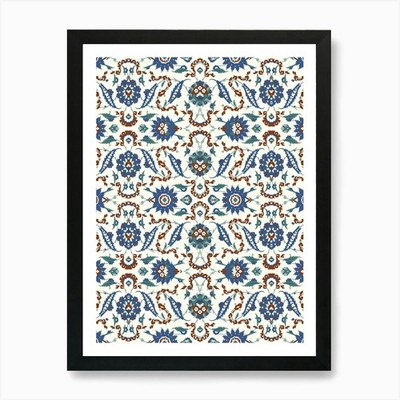 Turkish Pattern   Iznik Turkish pat Framed Wall Art Poster Canvas Print Picture