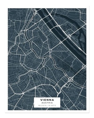 Vienna City Map Wall Art Poster - Modern Urban Design Premium Quality