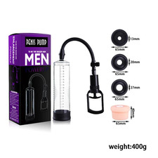 Vacuum Penis Pump for Male ED Enhancement Erectile Enlargement 3 Rings 1 Sleeve