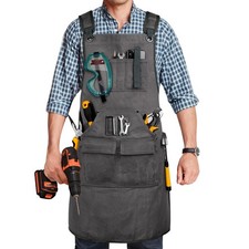Woodworking Apron for Men, Shop Apron 20 oz Canvas Work Apron with 9 Tool Poc...