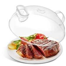 Microwave Splatter Cover for Food with Water Steamer 12 inch Clear Kitchen In...