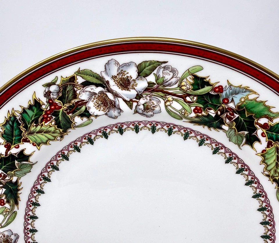 Spode CHRISTMAS ROSE 10 1/2" Dinner Plates Fine Bone China ENGLAND - Image 2 of 4