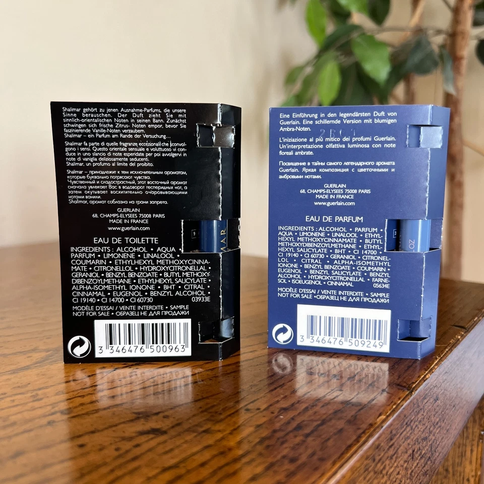 Perfume Guerlain Shalimar inicial y EDT muestra en tarjeta .03 oz 1 ml nuevo lote de 2 Foto 3 de 4