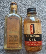 3 in One Glass Bottle Handy Oiler Oil Fire Arms Tin Can Knife Powder Shell Box