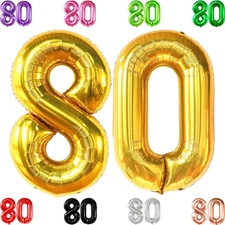 KatchOn Giant Gold 80th Birthday Balloons - 40 Inch | 80th Birthday Decoratio...