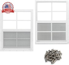 2 Pack Shed Window, 18" x 23" Flush Mount Window with Tempered Glass a