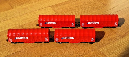 Roco H0 47444.A - Schiebeplanenwagen RAILION - 4 Stück - TOP/NEU | Zustand: Neu