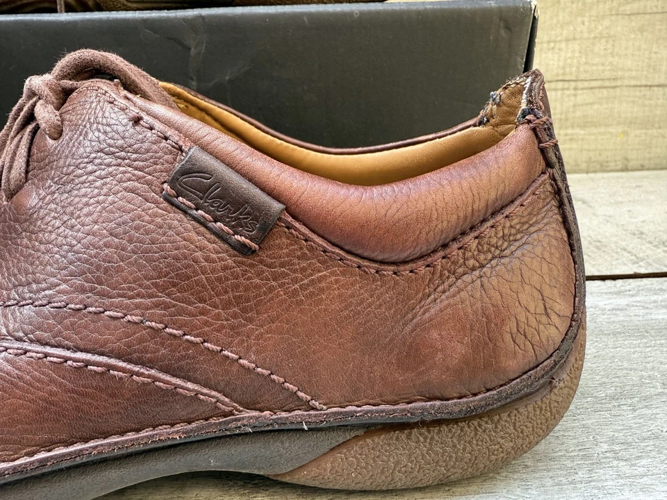 Clarks Flexlight Brown Leather Lace Up Driving Moccasin Loafer Shoes Size 11G 46 - Image 3 of 4