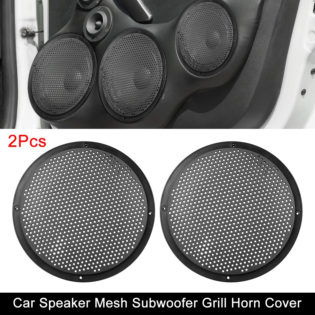 2pcs 8'' Car Audio Speaker Cover Mesh Subwoofer Grill Horn G
