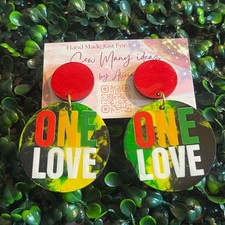 Colorful One Love Statement Earrings