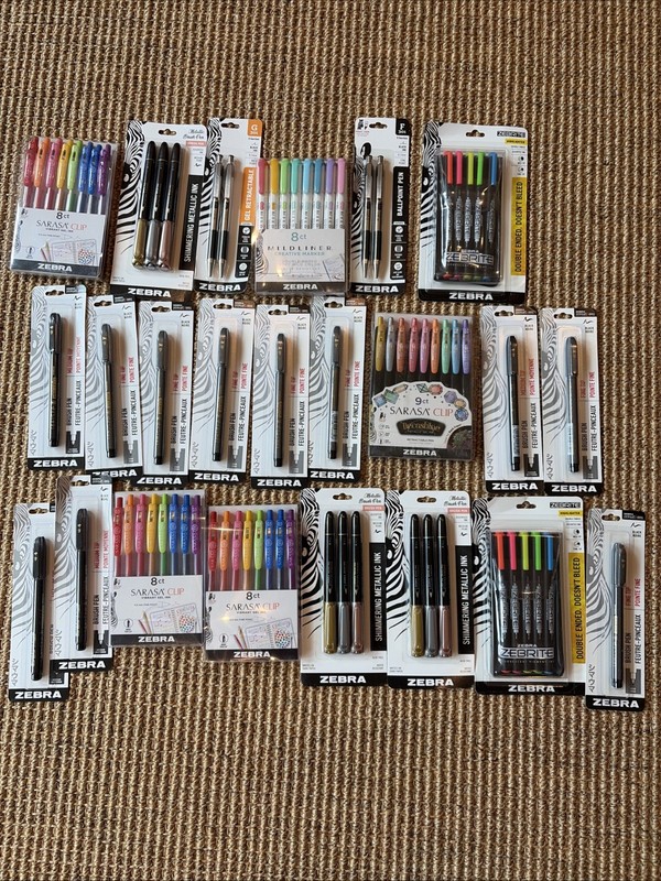 Lot Of 23 Zebra Writing Packs With Various Uses