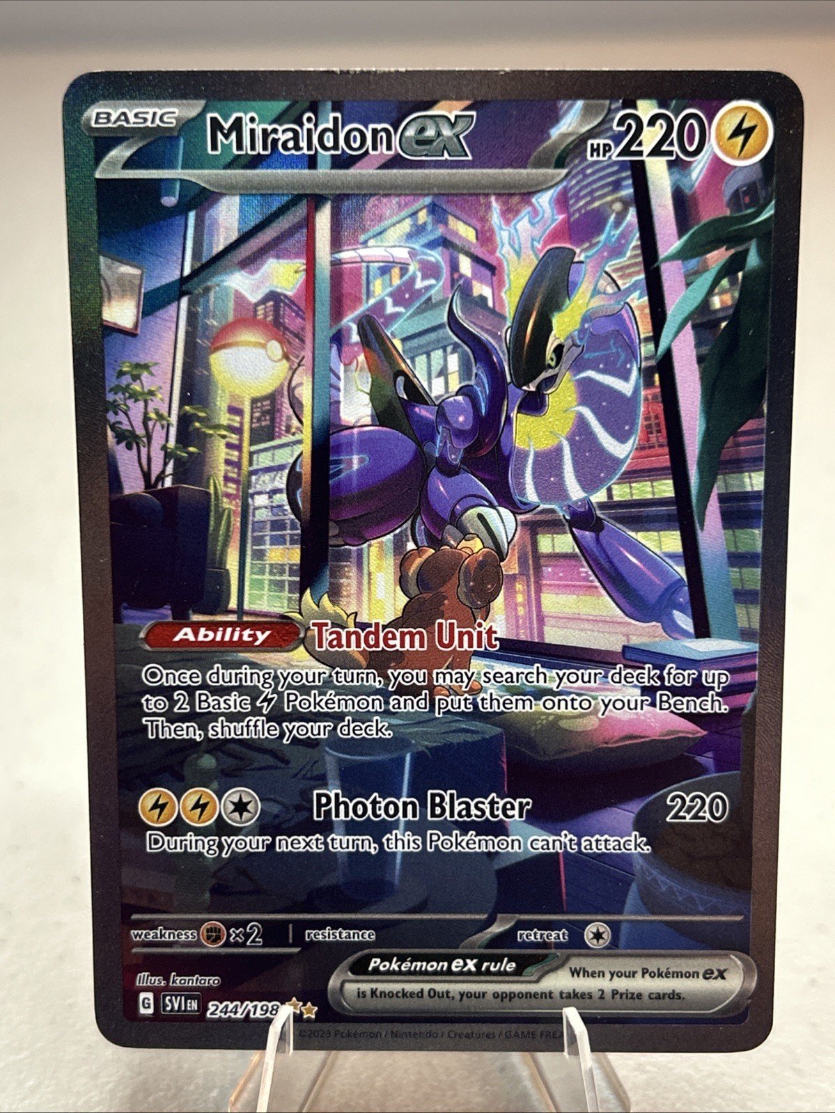 Pokémon TCG Miraidon EX Scarlet & Violet Holo Card 244/198 NM Condition