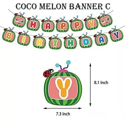 Coco Melone Geburtstag Party Banner Tortenaufleger Kinder Luftballon Party Deko