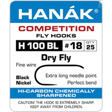 Hanak Competition Dry Fly Hook H100 BL, Barbless Fly Tying, ALL SIZES AVAILABLE