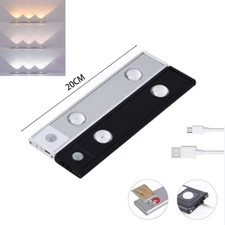 USB Rechargeable LED Motion Sensor Under Cabinet Closet Light Kitchen Lamp Strip