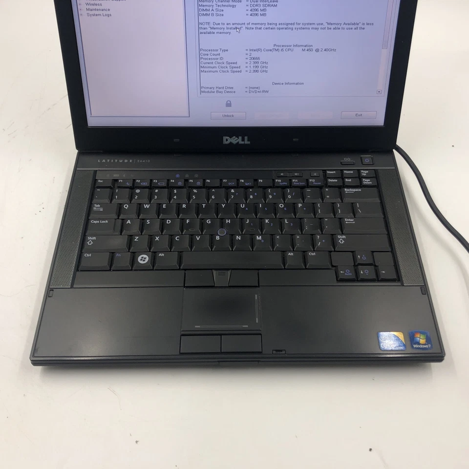 Laptop Dell Latitude E6410 i5-M450 2,4 GHz 8 GB SIN HDD/OS Bios bloqueada (PARA REPUESTOS) Foto 3 de 4