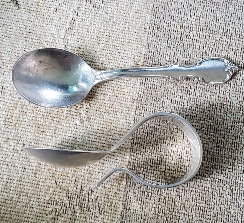 Vintage BABY SPOONS 1847 Rogers Bros Straight and Full Curve Handle Silver Plate