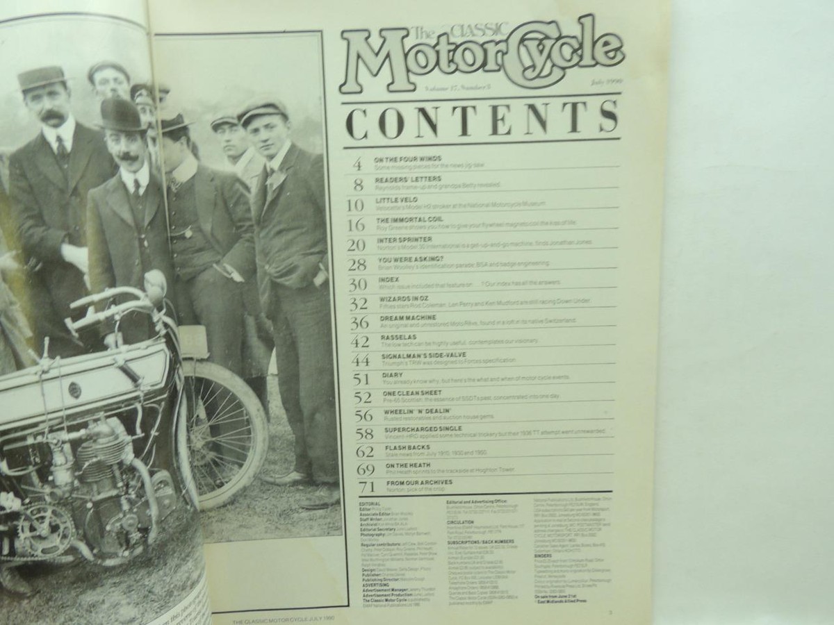July 1990 The Classic Motorcycle Magazine Triumph Magneto