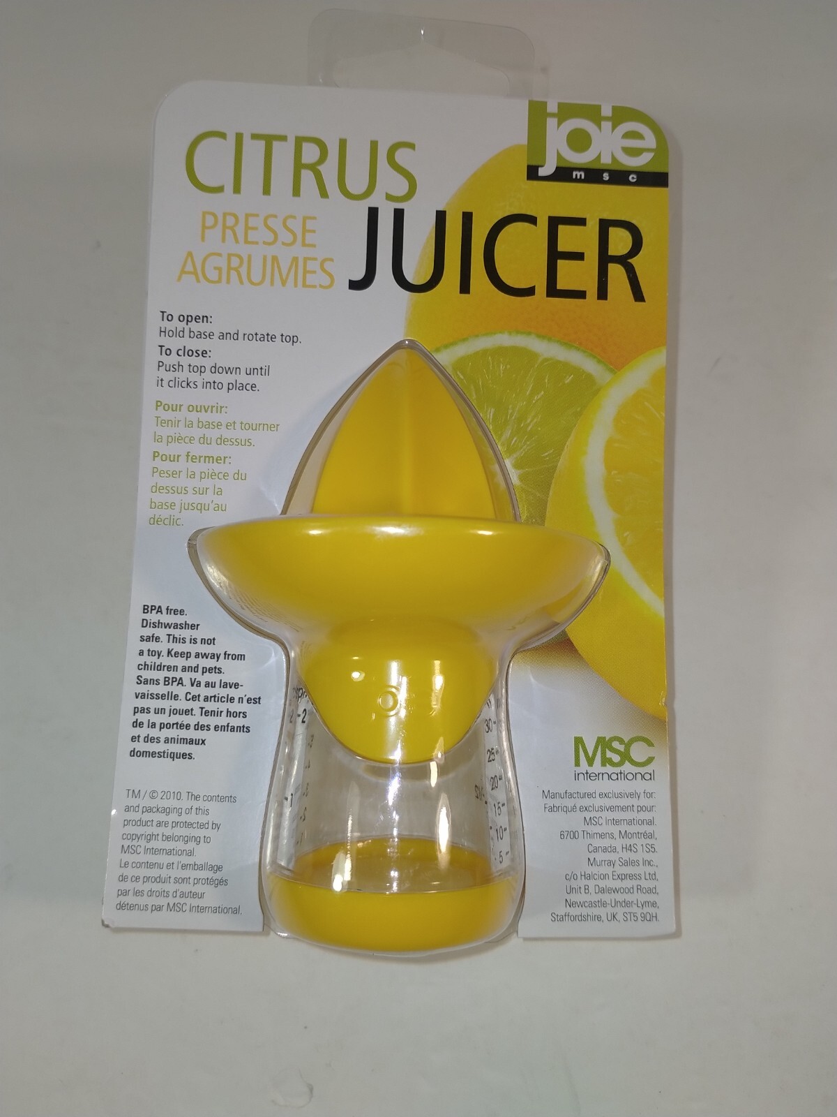 JOIE MSC CITRUS JUICER REAMER SQUEEZER LEMON LIME 