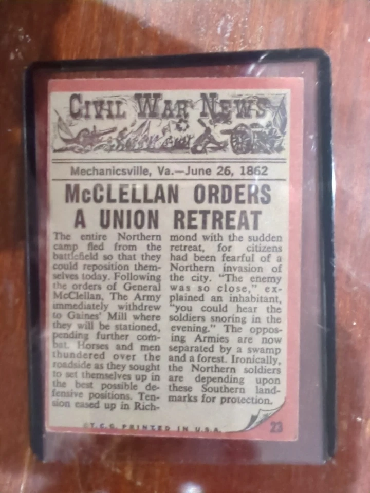 1962 Topps Civil War News Set-Break # 23 Crushed By The Wheels. Very Good - Image 2 of 2