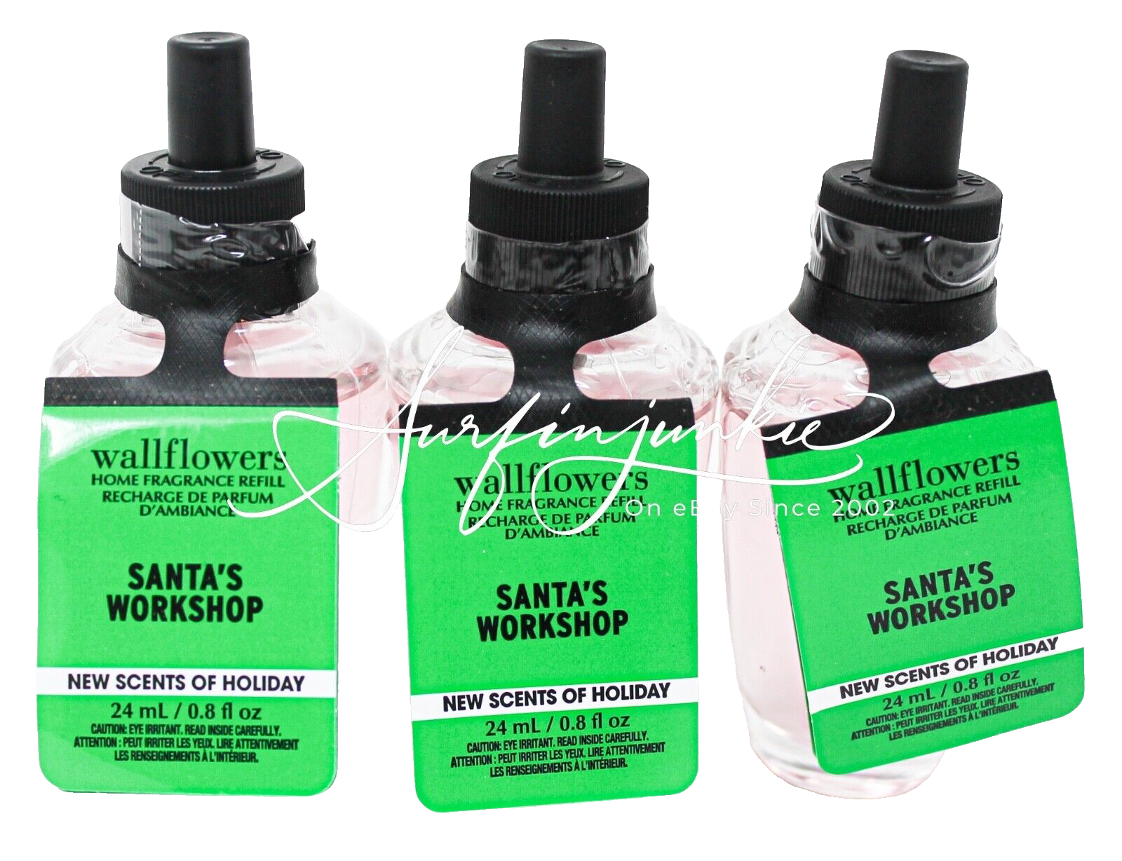 Bath & Body Works Santa's Workshop Wallflower Refill 3pc Holiday Scent-image