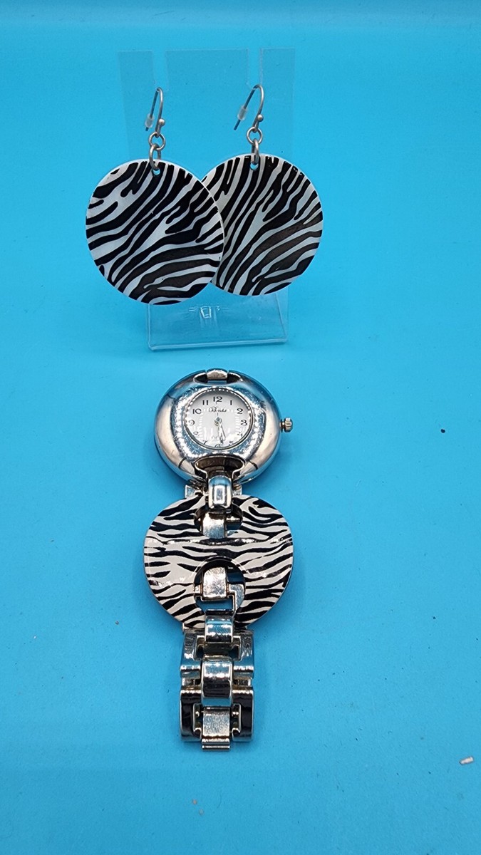 Vintage ZEBRA Watch and Earring Set | eBay display picture 3