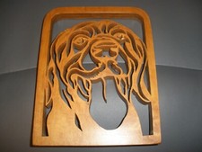 Handmade Wooden Picture wall Hanging of a Dog 7" x 9" Beautiful Work O80 