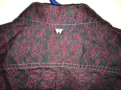 Wonderboy Flip Cuff Dress Shirt BOYS 4 Gray Purple Paisley Long Sleeve Fitted - Picture 6 of 6