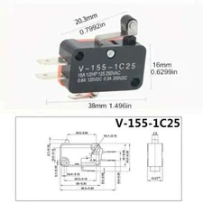 V-155-1C25 Micro Limit Switch Short Roller Lever