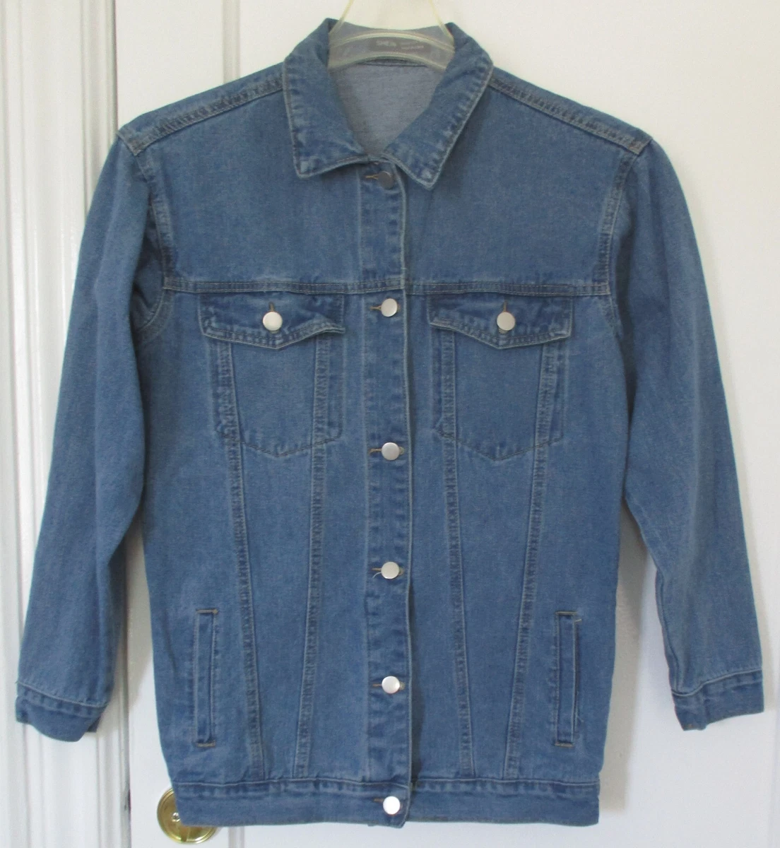 Shein Boom Boom Not Your Girl Denim Jean Jacket Comic Pop Cotton Poly Size XS