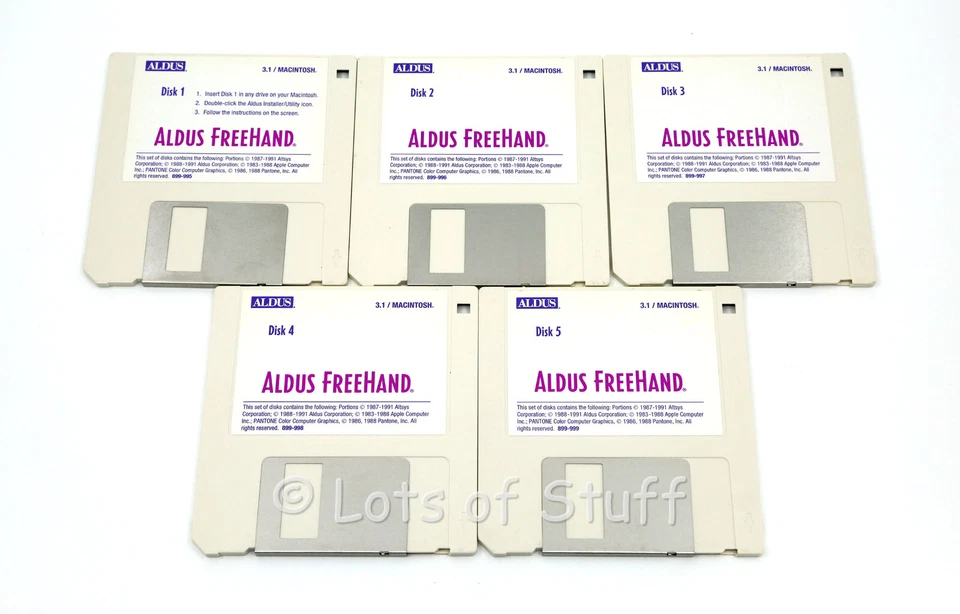 Aldus Freehand 3.1 Software For Mac On 3.5 - Inch Floppy Disks Vintage No SN - Image 2 of 3