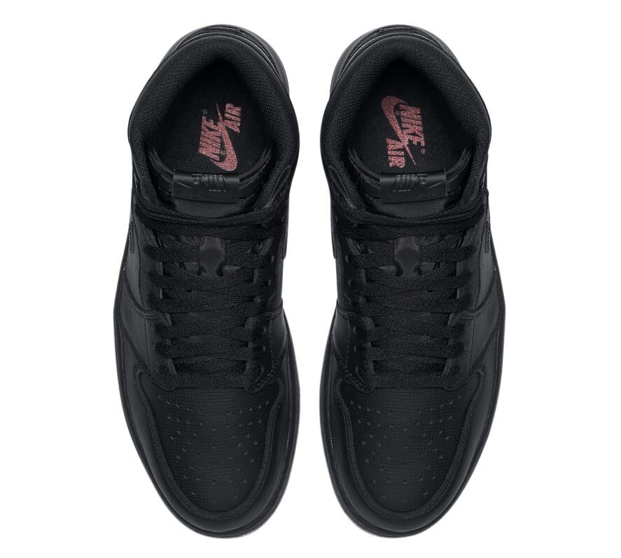 2017 Nike Air Jordan Retro 1 High OG SZ 13 Black perforated